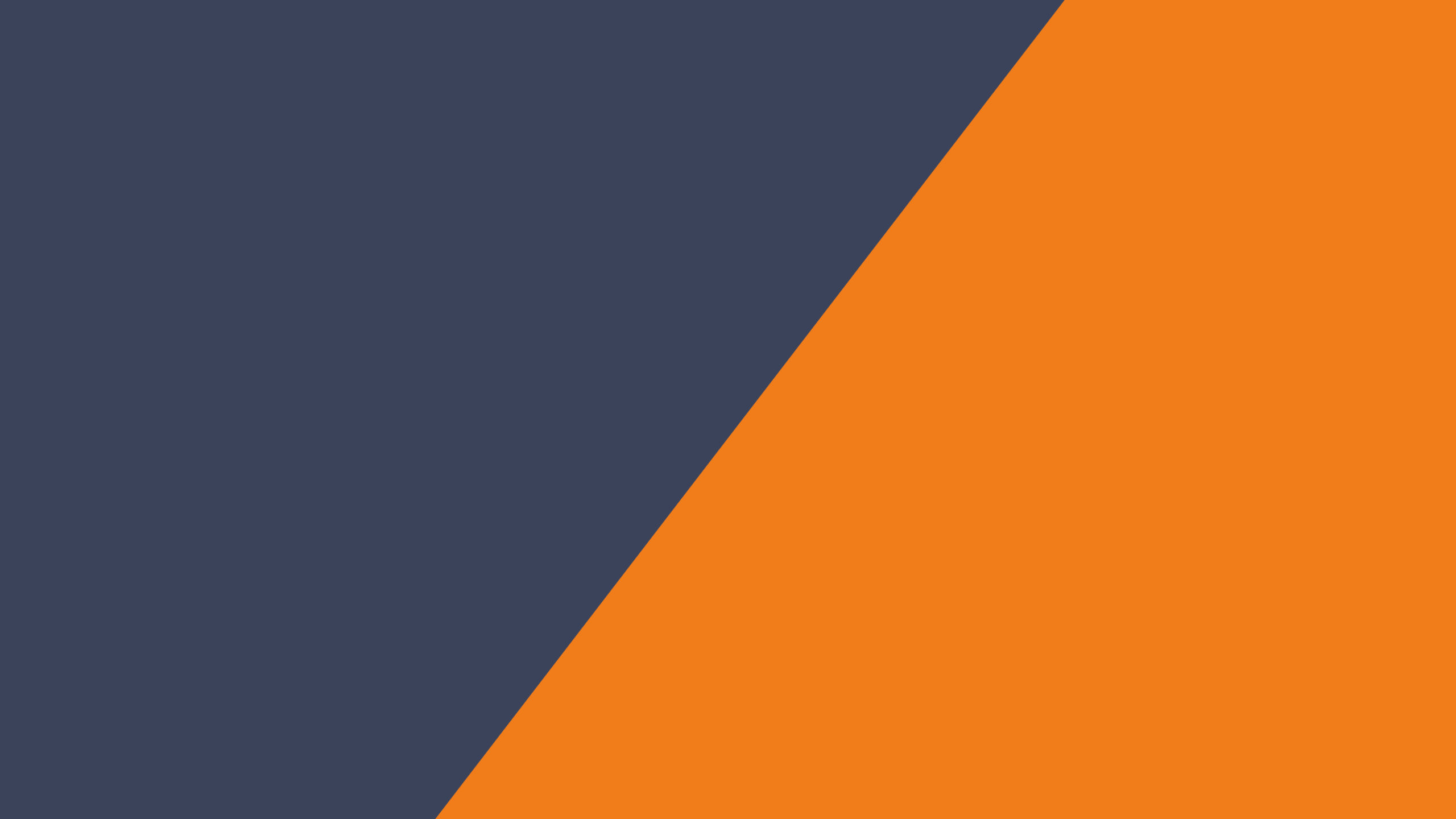 Abstrakte Grafik mit diagonaler Trennung zwischen dunkelblauem und orangefarbenem Feld